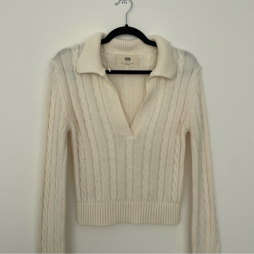 Stradivarius Cream Knit Sweater